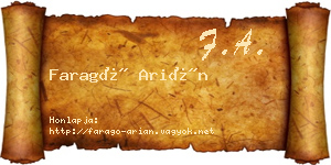 Faragó Arián névjegykártya